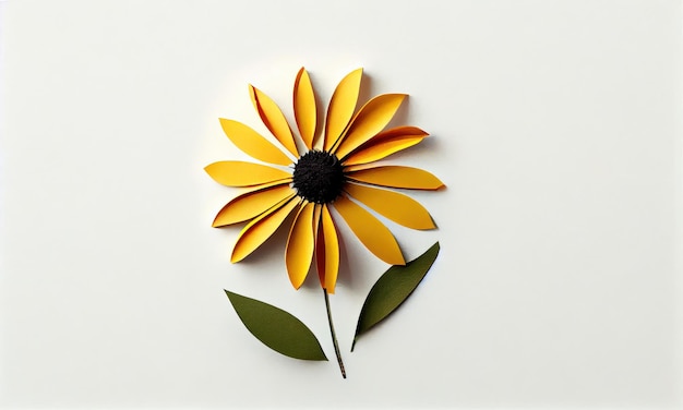 Blackeyed Susan flower made of paper craft Generative AI