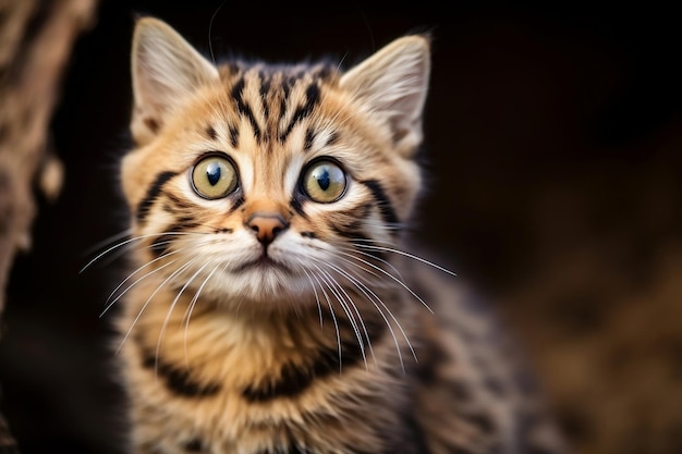 Blackfooted Cat Zoo Portrait Closeup Generative Ai