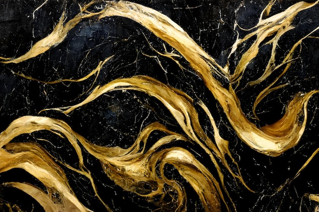 Blackgolden marble luxury texture and background neural network generated art