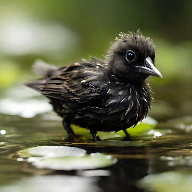 Foto uccellino nero ai