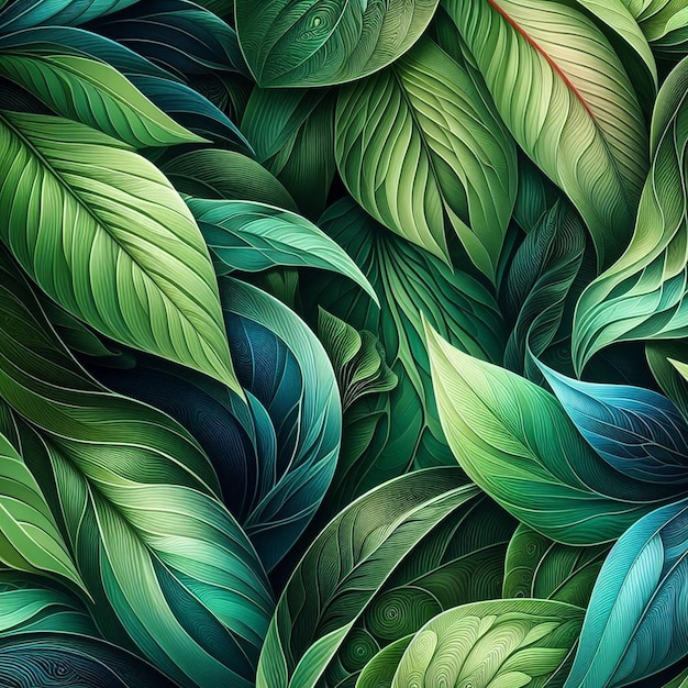 blad natuur achtergrond patroon illustratie plant achtergrond ontwerp abstract een levendige groene natuur behang illustratie