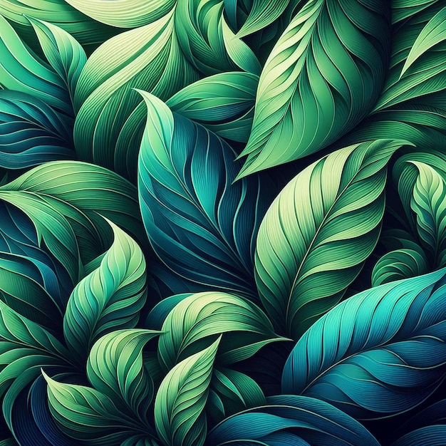 blad natuur achtergrond patroon illustratie plant achtergrond ontwerp abstract een levendige groene natuur behang illustratie