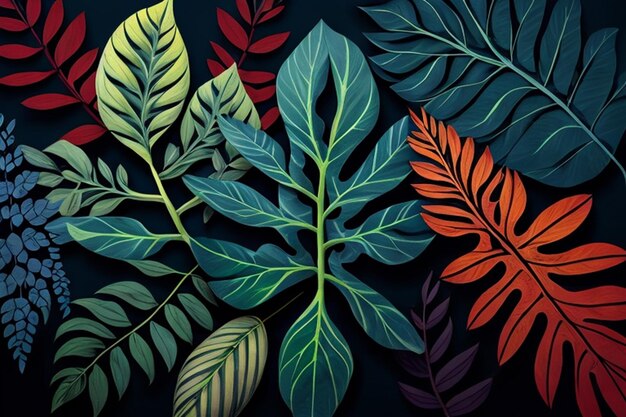 Blad patroon natuur illustratie abstract plant ontwerp