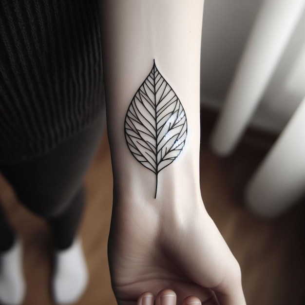 blad tatoeage ontwerp