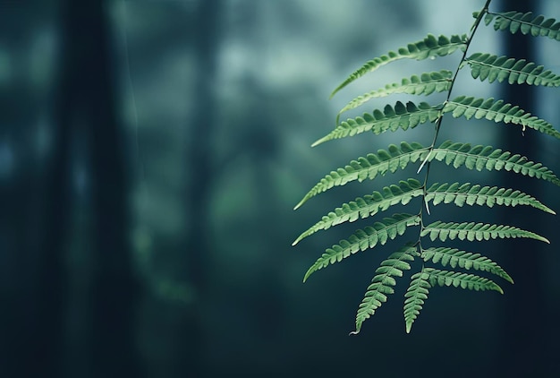 bladeren van varens op bomen in het bos in de stijl van vintage lens