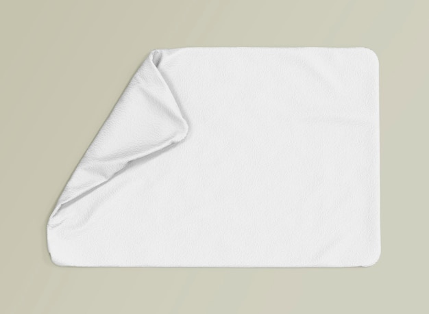 Blanc Towel on Green Background Top View Towel Isolated 3 d rendering