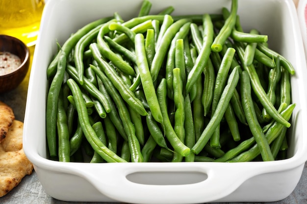 Photo blanched green beans