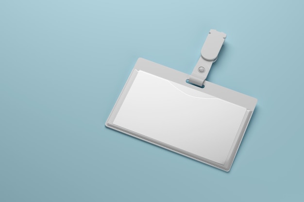 Blanco badge ID-houder geïsoleerd op witte achtergrond 3D-rendering