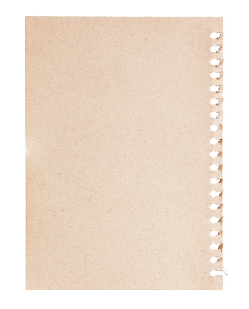 Blanco bruin vel papier geïsoleerd op een witte achtergrond