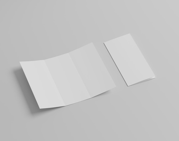 Blanco drievoudig papier op de lege achtergrond a4 brouchure drievoudige folder