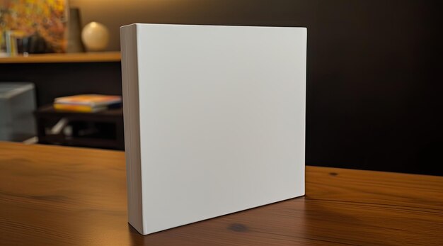 Blanco papier en canvas op de plank als Mockup-opstelling