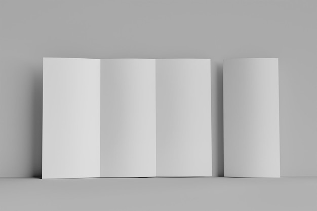 Foto blanco tri-fold brochure sjabloon voor mock-up en presentatieontwerp