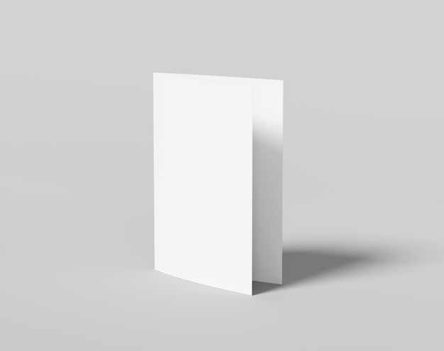 Blanco twoleaf vouw papier op de lege achtergrond a4 brochure twee vouw folder 3D-rendering 3D i