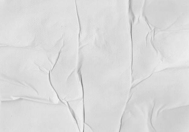 Blanco wit gelijmd verfrommeld en gekreukt papier Verfrommeld Posters Set