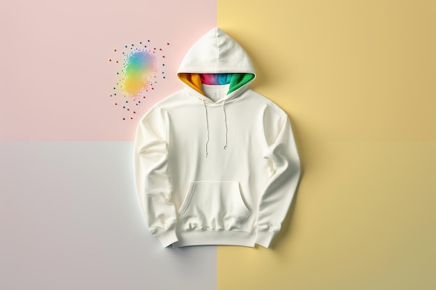 Blanco witte hoodie sweatshirt mock-up stijl AI gegenereerd