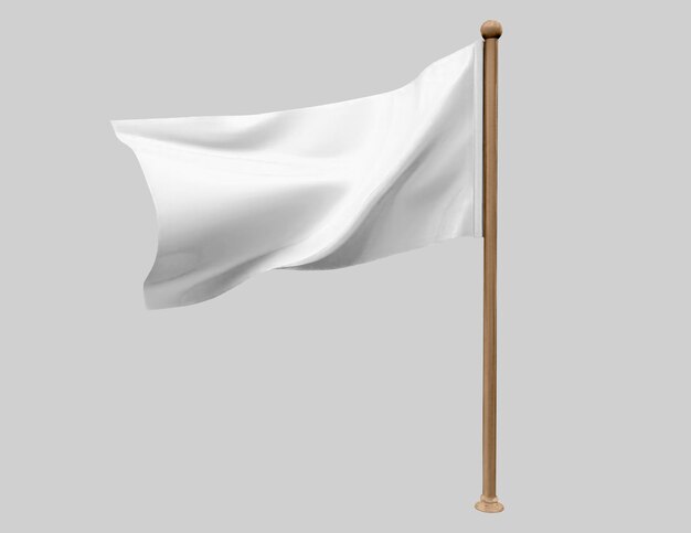 Foto bandiera 3d vuota isolata su sfondo grigio