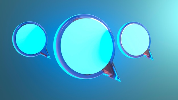 Blank 3d neon speech bubble.