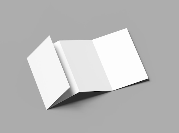 Blank 4panel accordion fold brochure render to present your design