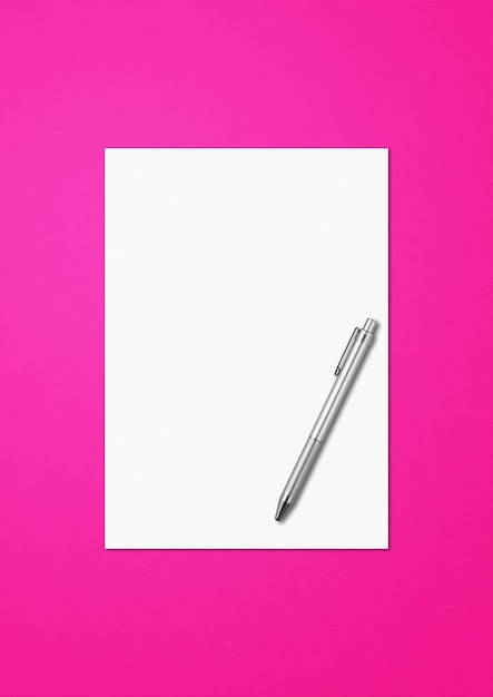 Premium Photo | Blank a4 paper sheet and pen mockup template isolated ...