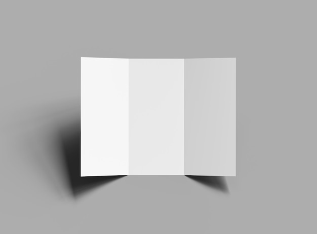 Пустой шаблон буклета A4 Trifold для представления вашего дизайна 3D-рендеринга