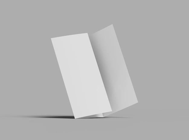 Пустой шаблон буклета A4 Trifold для представления вашего дизайна 3D-рендеринга