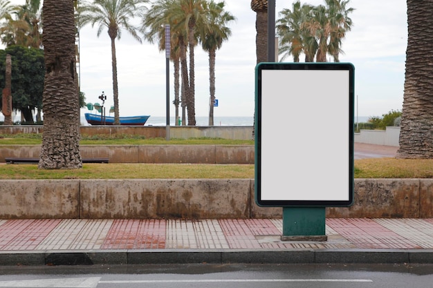 Blank advertisement mock up in a park