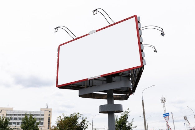 Blank advertisement panel in city centre