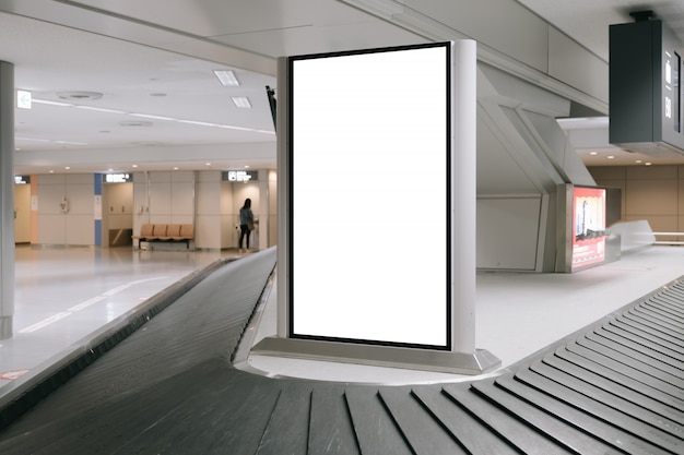 Photo blank advertising billboard at airport