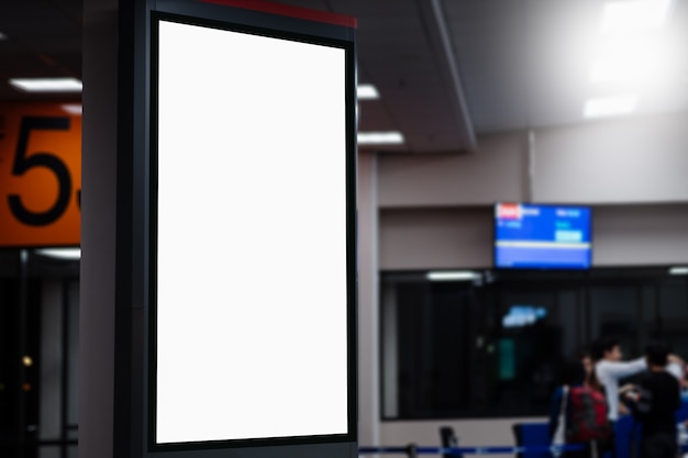 Blank advertising billboard at airport.