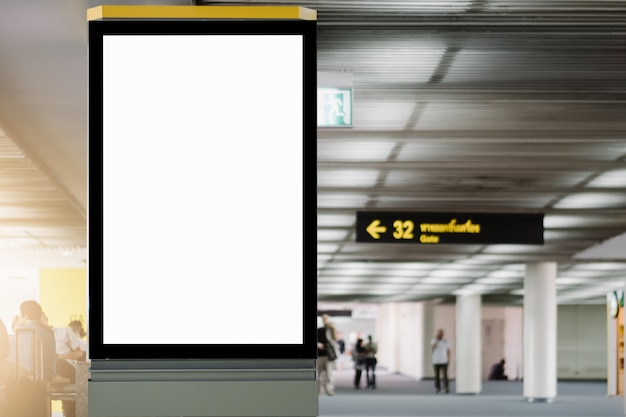 Blank advertising billboard at airport.