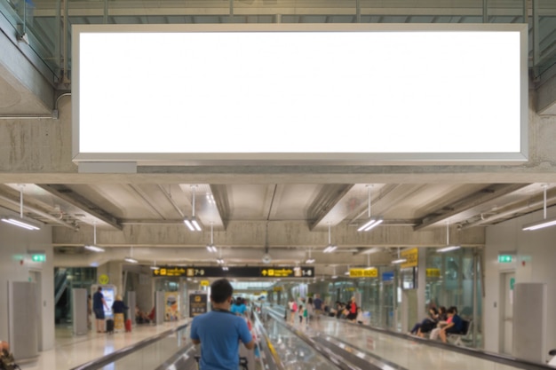 blank advertising billboard at the airport