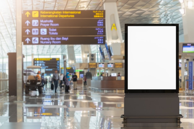 Photo blank advertising billboard in the airport