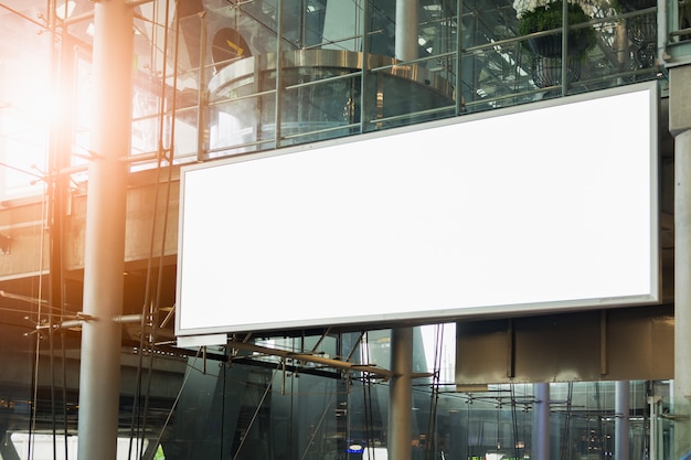 blank advertising billboard in the airport