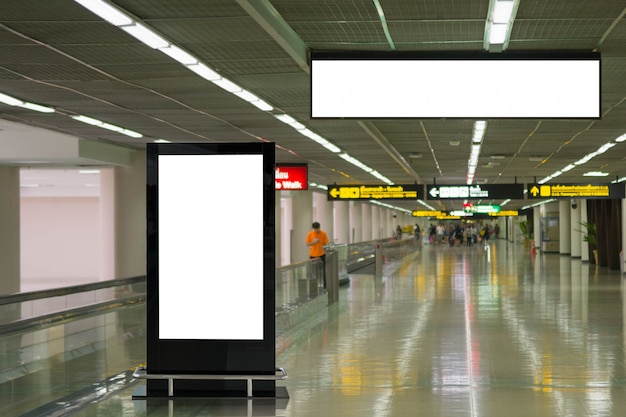 blank advertising billboard  in the airport