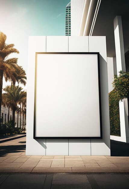 Blank advertising billboard at public place for advertisement Created with Generative AI technology