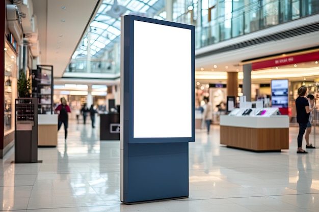 Blank advertising billboard in the shopping mall mock up for your design Generative AI