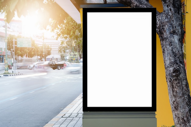 Blank advertising panel on a street.