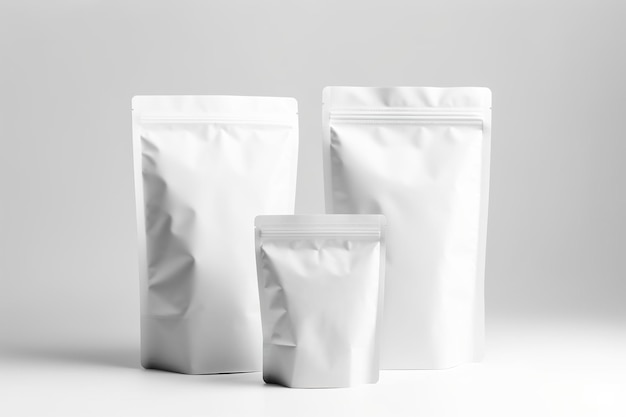 Photo blank bag mockup design on white background generative ai