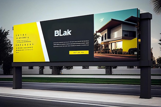 Photo blank banner design for real estate billboard