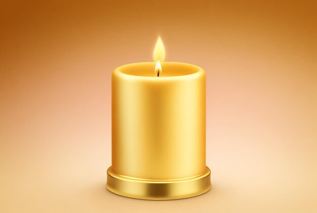 Blank banner of realistic golden candle for diwali on a gradient backgrounds