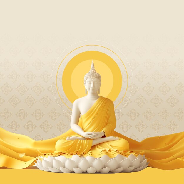 Photo blank banner of a statue of a buddha