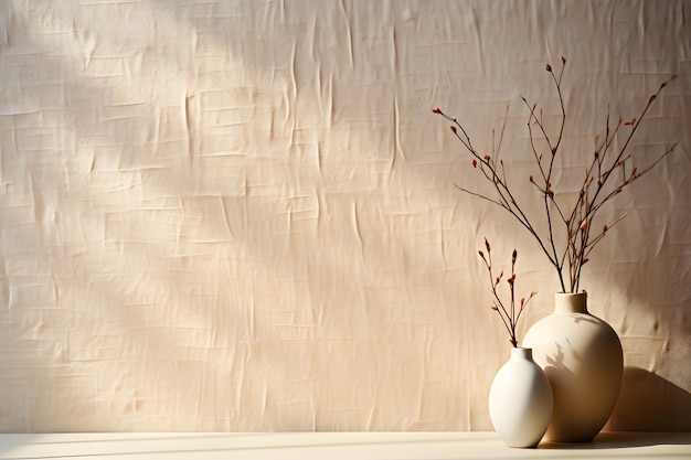 Blank beige cream fabric texture wallpaper