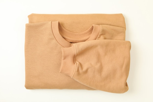 Blank beige folded sweatshirt