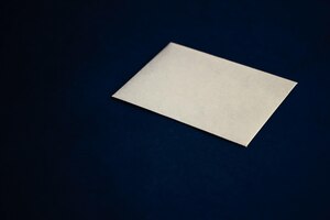 blank beige paper card on blue background business and luxury brand identity mockup