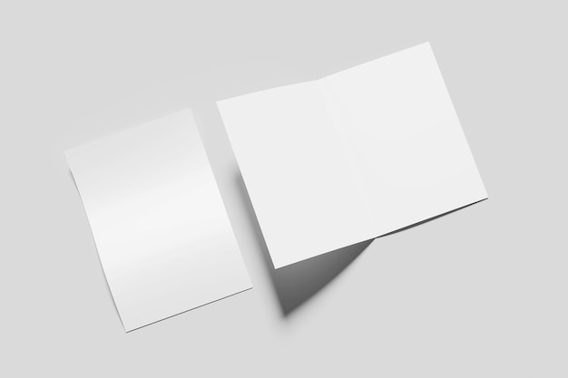 blank bi-fold brochure mockup