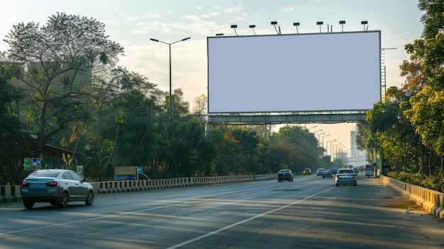 Blank billboard aan de zijkant van de weg