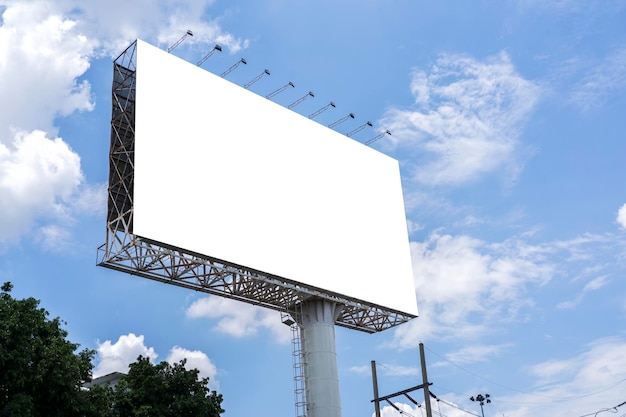 Blank billboard for advertisement with beautiful sky background