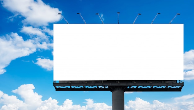 blank billboard against the blue sky