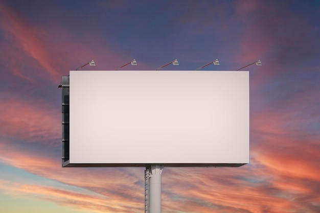 Blank billboard against blue sky