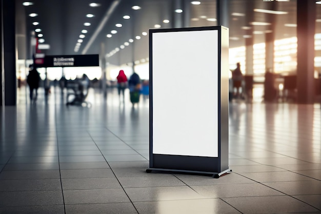 Пустой рекламный щит в аэропорту с табличкой «Бизнес».